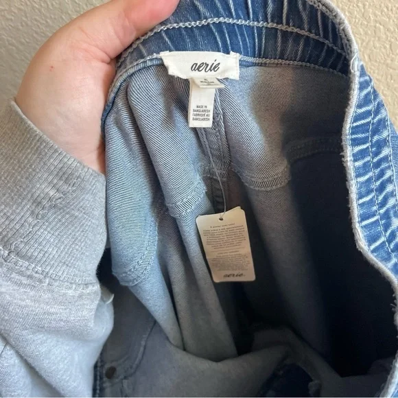NWT Aerie Pull On Baby Flare Jeans Medium Wash Retro Y2K Women's Size XL - Picture 9 of 12